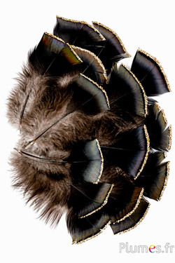 Tacchino bronzo con lustrini dorati - 10-13 cm - naturale